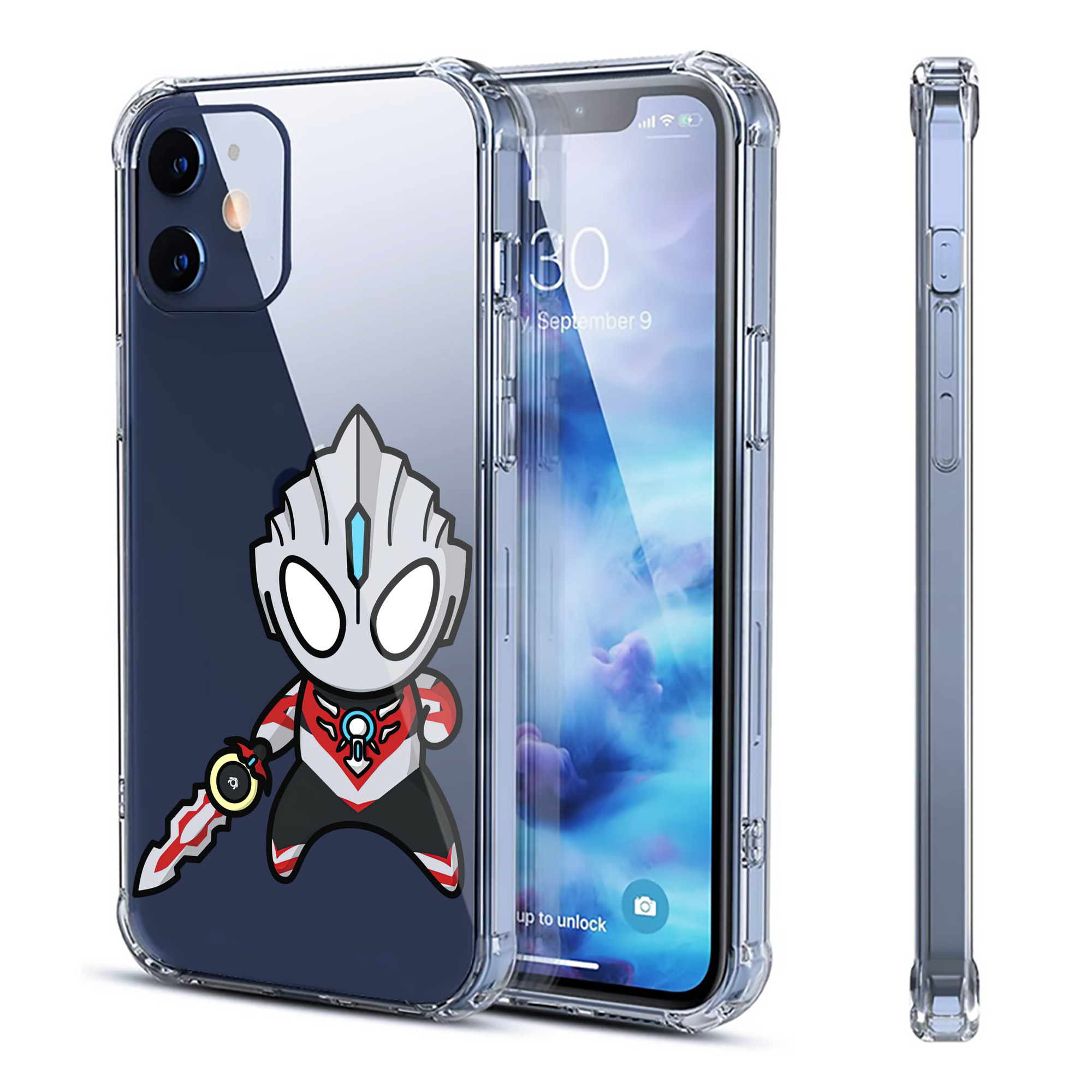 （画像用） ウルトラマン Ultraman 【iPhone 12シリーズ対応】透明スマホケース（クリアソフトケース）